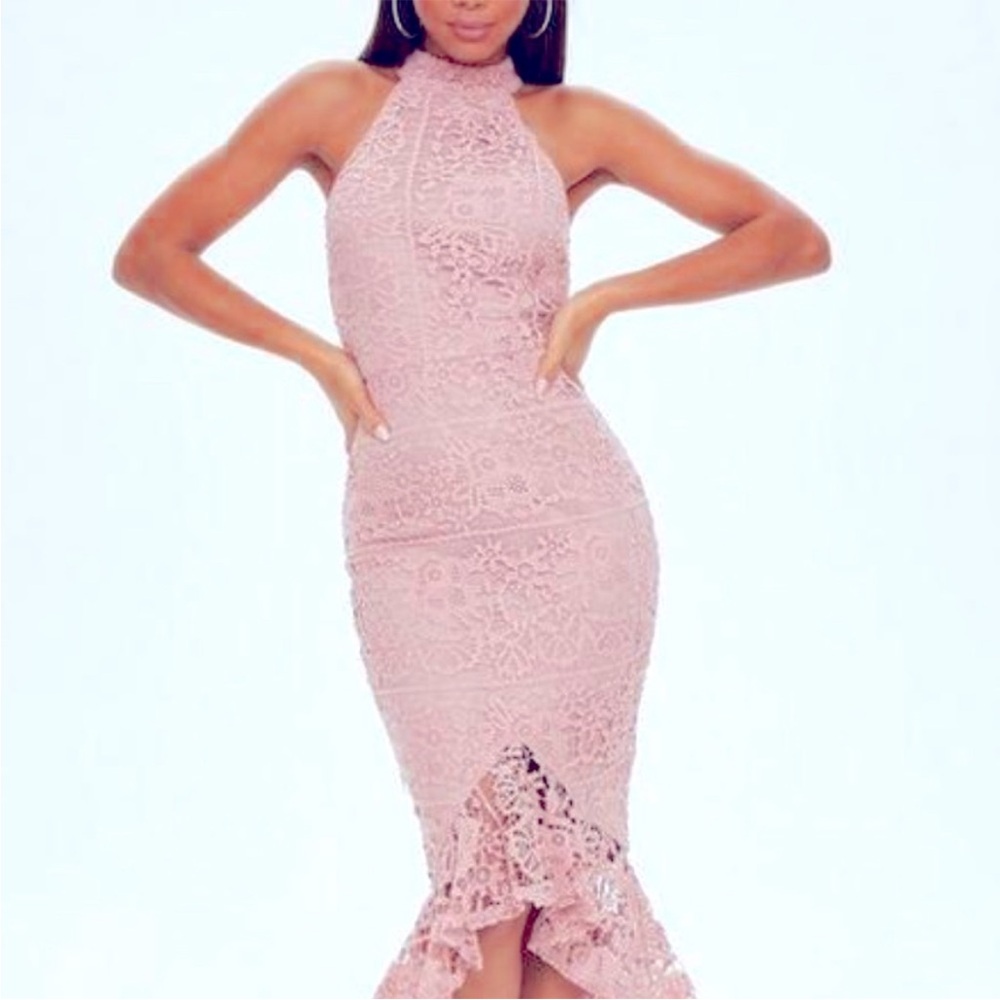 Enfocus Studio Pink Lace Midi Dress